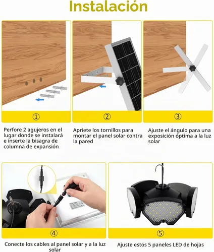 Vista 7 de T-SUN Luz Solar para Cobertizo Interior y Exterior, 1200LM 156LED Luz Colgante con Sensor de Movimiento con 5 Modos de Iluminación y Control Remoto
