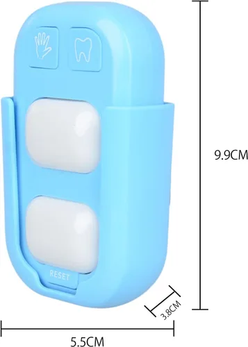 Vista 3 de SOARING Temporizador de cepillado de dientes y lavado de manos para niños, indicador de color para entrenamiento de niños, se pega en el baño (azul)