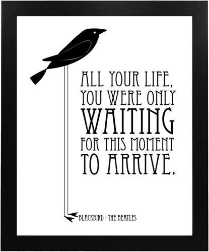 Vista 5 de AMERICAN LUXURY GIFTS Blackbird Song Lyric - Póster clásico clásico de rock para el hogar, dormitorio, estudio o cueva de hombre, impresión