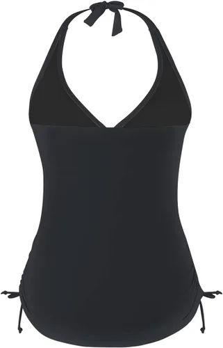 Vista 5 de Hilor, top con cuello en V halter para mujer, top de natación drapeado, top tankini fruncido