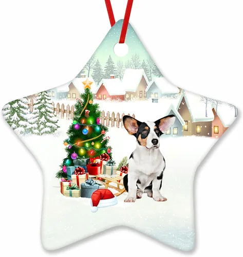 Vista 132 de Prezzy Airedale Terrier - Adorno para decoración de árbol de Navidad, regalos lindos para amantes de los perros, para familiares y amigos, nuevo