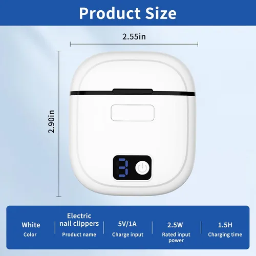 Vista 7 de Cortaúñas eléctrico automático para uñas de los pies, cortaúñas eléctrico inteligente, engranajes de 3 velocidades ajustables con luz LED