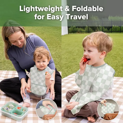 Vista 8 de haakaa Waterproof Baby Bibs for Eating 2pcs for 6-24M