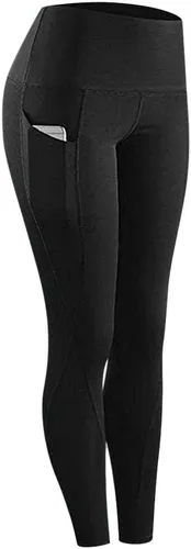 Vista 4 de Pantalones de yoga para mujer, tallas grandes, mallas deportivas para mujer, control de abdomen, cintura alta, pantalones capri para correr