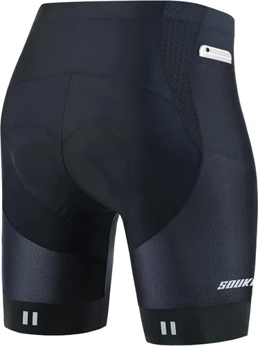 Vista 2 de Souke Sports Pantalones cortos de ciclismo acolchados para hombre, cómodos pantalones de ciclismo de carretera