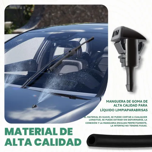 Vista 4 de Kit de boquillas de limpiaparabrisas, manguera de limpiaparabrisas de 2 metros y chorro de lavado con conector, kit de boquillas de limpiaparabrisas