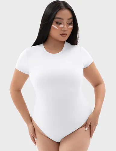 Vista 5 de PUMIEY Body de manga corta con cuello redondo para mujer, camiseta de moda, colección Smoke Cloud Pro