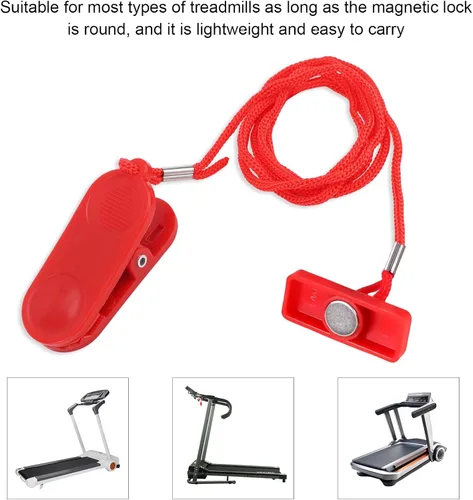 Vista 4 de Universal Treadmill Safety Key Magnetic Running Machine Switch Rectangle Emergency Stop Lock for Most Treadmills Accessories