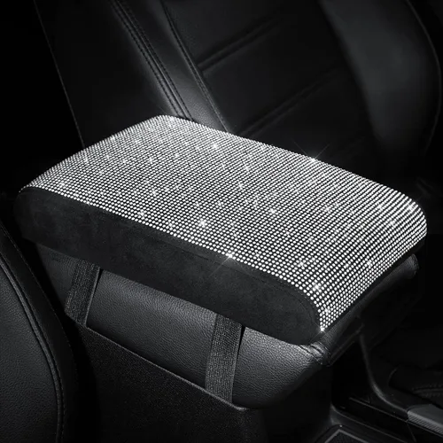 Vista 9 de SEG Direct - Funda brillante de diamante para consola central de automóvil, cubierta de apoyabrazos de coche, almohadilla de espuma viscoelástica