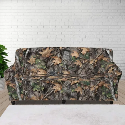 Vista 32 de ZOUTAIRONG Fundas elásticas para sofá con estampado de ramas de camuflaje 3D para sofá, funda para muebles de un solo cojín, decoración del hogar u