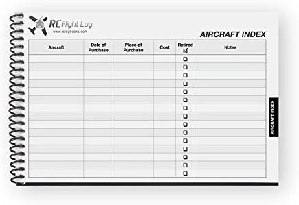 Vista 4 de Libro de registro de vuelo RC – Edición Deluxe – Libro de registro de aviones RC todo en uno con registro de vuelo, registro de mantenimiento