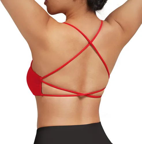 Vista 3 de DOULAFASS Sujetadores deportivos para mujer, con tirantes, sexy, lindo, espalda cruzada, soporte ligero, para entrenamiento, yoga, con copas