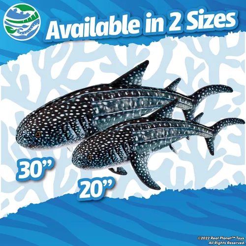 Vista 2 de Real Planet Animal de peluche de tiburón ballena de 20 pulgadas, animal de peluche suave, peluche realista para niños, tiburón gigante de peluche