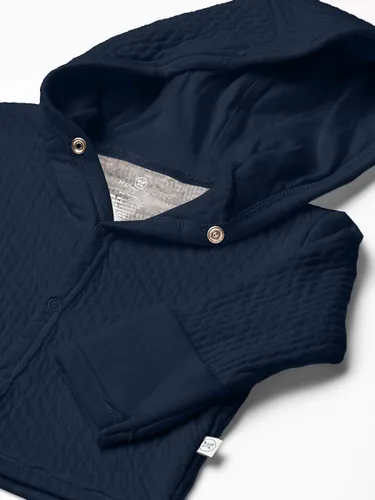 Vista 2 de HonestBaby Chamarras con capucha frontal a presión, parte superior con cierre lateral, sudaderas con capucha en algodón 100% orgánico para bebés