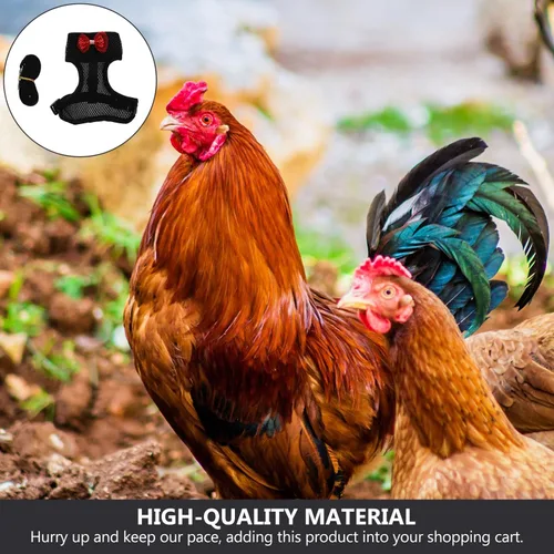 Vista 8 de balacoo Arnés de pollo – Cuerda de tracción de pollo, elástico, transpirable, ajustable, arnés para mascotas, lavable, juego de mascotas de Navidad