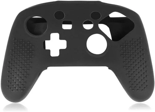 Vista 3 de Cubierta de piel de partícula con tachuelas de silicona suave para Nintendo Switch Pro Controller blanco y negro