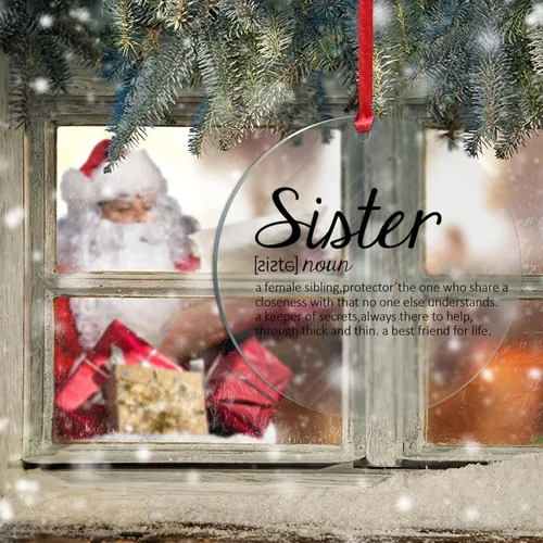 Vista 6 de Definición de hermana sustantivo adorno colgante para árbol de Navidad, definición de hermana, adornos acrílicos para decoraciones de Navidad