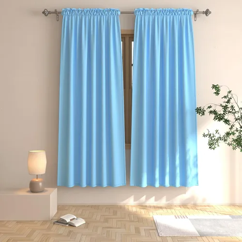 Vista 38 de UPOPO Cortinas beige de 45 pulgadas de largo para oscurecer la habitación, paneles de cortina para ventana, bolsillo para cortinero, cortinas