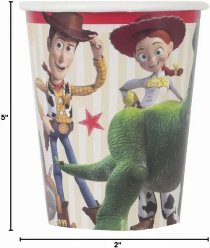 Vista 2 de Unique Vasos de papel desechables de 9 onzas, Disney Toy Story 4, 8 piezas