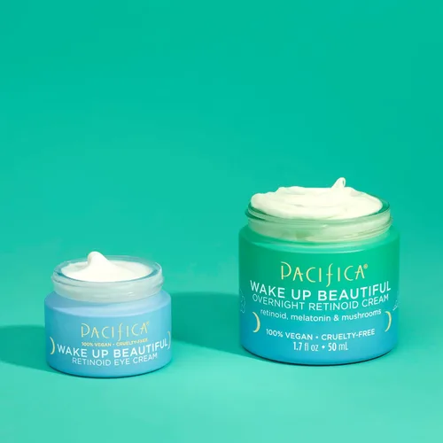 Vista 2 de Pacifica Beauty Wake Up Beautiful - Juego de crema retinoide para ojos y crema retinoide durante la noche, cuidado de la piel, hidratante, crema