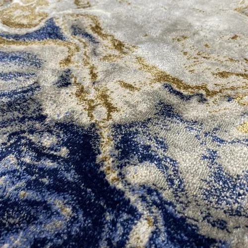 Vista 4 de LUXE WEAVERS Alfombra de Área Abstracta de Remolinos de Mármol, Azul 5x7