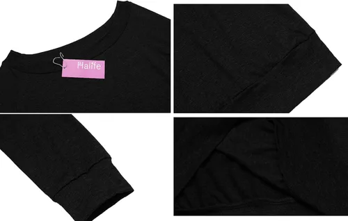 Vista 6 de Halife - Blusa de manga larga con hombros descubiertos y cuello bote para mujer