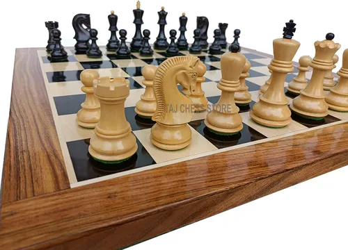 Vista 5 de Tournament Russian Zagreb Juego de ajedrez Ajedrez de madera artesanal con tablero de ajedrez de madera de ébano de 21 pulgadas con bordes