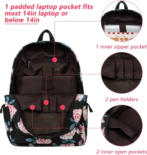 Vista 4 de Leaper - Mochila elegante de viaje o para el colegio), BP5078