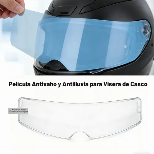 Vista 2 de Visera universal para casco de motocicleta, película antivaho y película resistente a la lluvia, 2 piezas, versión grande para lente de casco