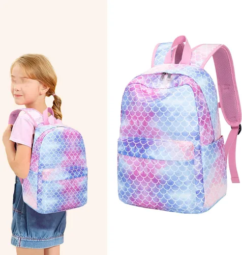 Vista 2 de CAMTOP Juego de morral y lonchera para niñas de preescolar y primaria