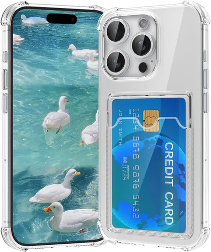 Vista 21 de Funda compatible con iPhone 13 con tarjetero, funda tipo cartera, transparente, delgada, suave, protectora a prueba de golpes, antiarañazos, funda