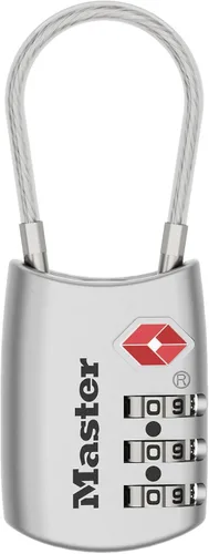 Vista 10 de Master Lock 4688D Candado para Equipaje con Combinación Personalizable Aprobado por TSA, 1 Unidad, Plateado Colores surtidos