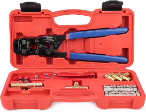 Vista 10 de iCRIMP KIT-1096D Kit de herramientas de abrazaderas de cincha PEX para abrazaderas de cincha PEX de 3/8 a 1 pulgada, con 20 piezas de anillos