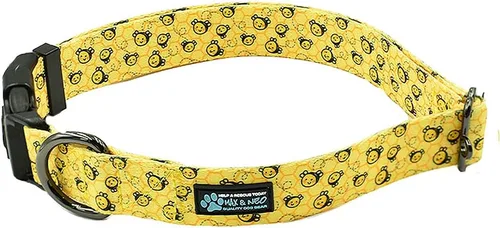 Vista 5 de Max and Neo NEO - Collar reflectante con hebilla de nailon para perro, donamos un collar a un rescate de perros por cada collar vendido (XS, negro)