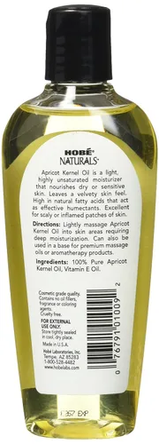 Vista 2 de Hobe Naturals Aceite de almendra de albaricoque, 4 onzas líquidas