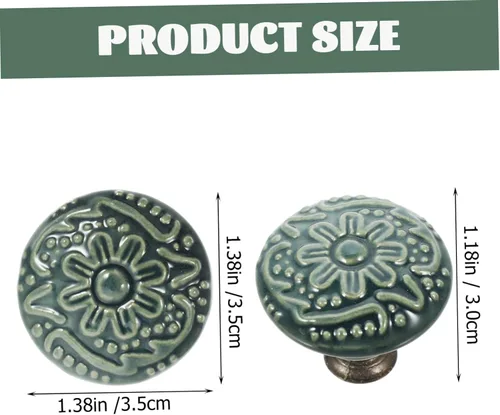 Vista 8 de Pomo decorativo de cerámica para puerta, 6 piezas, pomos decorativos para armario, manijas de tocador, tiradores de gabinete de cocina, pomos