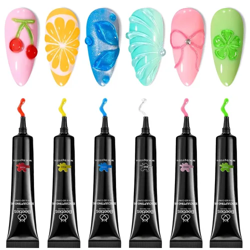 Vista 15 de Beetles - Gel de uñas sólido constructor, gel transparente 3D de 1.06 onzas para esculpir, gel de construcción de gel duro con polvo de uñas