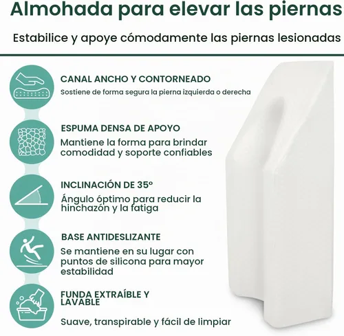 Vista 2 de Xtra-Comfort Almohada de elevación de piernas: cuña de pierna para rodilla