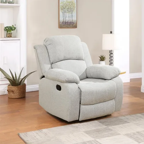 Vista 16 de Sofá reclinable manual, sofá reclinable de lujo de 3 plazas, sofá reclinable con portavasos y mesa de café, sofá de cuero sintético para sala