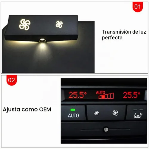 Vista 6 de Jaronx Para BMW A/C Panel de control de clima Ventilador Botón de Velocidad