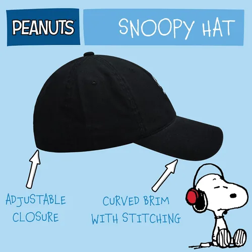 Vista 5 de Concept One Peanuts Snoopy Dad Hat, Adult Baseball Cap with Curved Brim