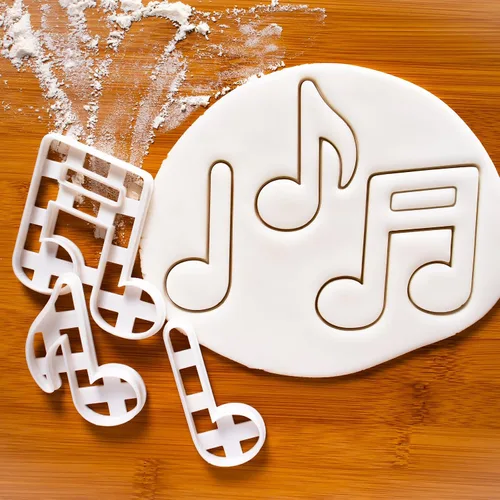 Vista 4 de Juego de 4 cortadores de galletas de notas musicales, 4 piezas - Bakerlogy