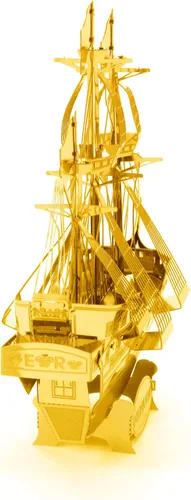 Vista 2 de Metal Earth Golden Hind Ship Golden Version 3D Kit de modelo de metal Fascinations