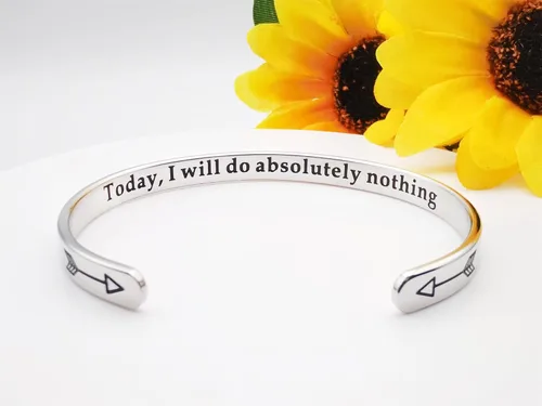Vista 178 de Pulseras inspiradoras para mujer, joyería de acero inoxidable, con refranes, pulsera motivacional con mensaje oculto, pulseras grabadas para mejor