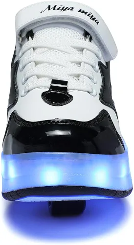 Vista 6 de Nsasy Zapatos de ruedas para niñas y niños, zapatos de ruedas para niños, zapatos de ruedas con luz LED para niños