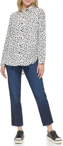 Vista 2 de Karl Lagerfeld Paris Everyday Blouse Woven Long Sleeve Shirts for Women