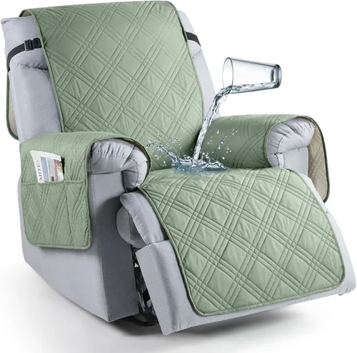Vista 20 de TAOCOCO Funda para silla reclinable 100% impermeable que se mantiene en su lugar, fundas reclinables para sillas reclinables pequeñas con bolsillo