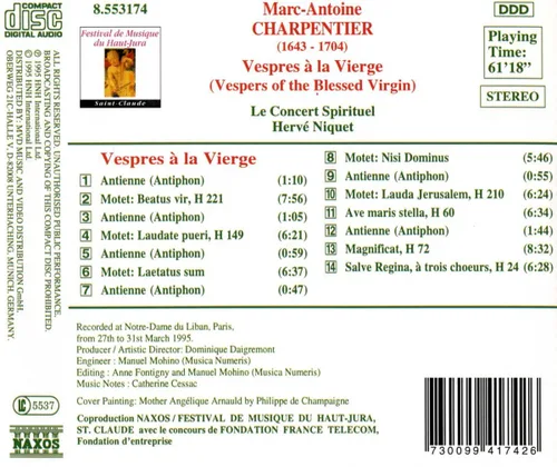 Vista 2 de Charpentier - Vespres à la Vierge / Le Concert Spirituel · Niquet