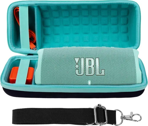 Vista 17 de co2CREA Funda de viaje rígida de repuesto para altavoz Bluetooth impermeable JBL Charge 4 / Charge 5 (funda negra)