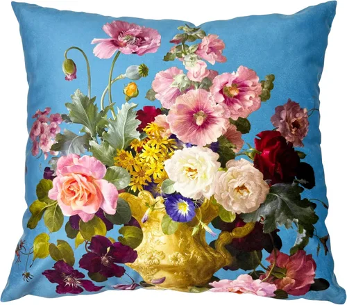 Vista 38 de Funda de cojín floral ligera de lujo, 18 x 18 pulgadas, pintura al óleo retro victoriana de doble cara, fondo negro, flor vibrante, funda de cojín